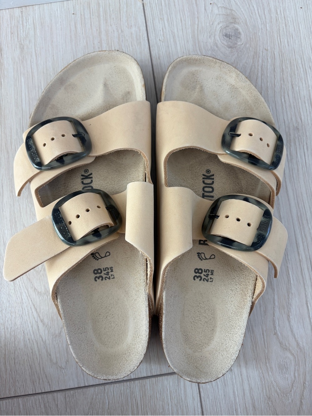 Birkenstock Big Buckle Almond Leather Sandal 38